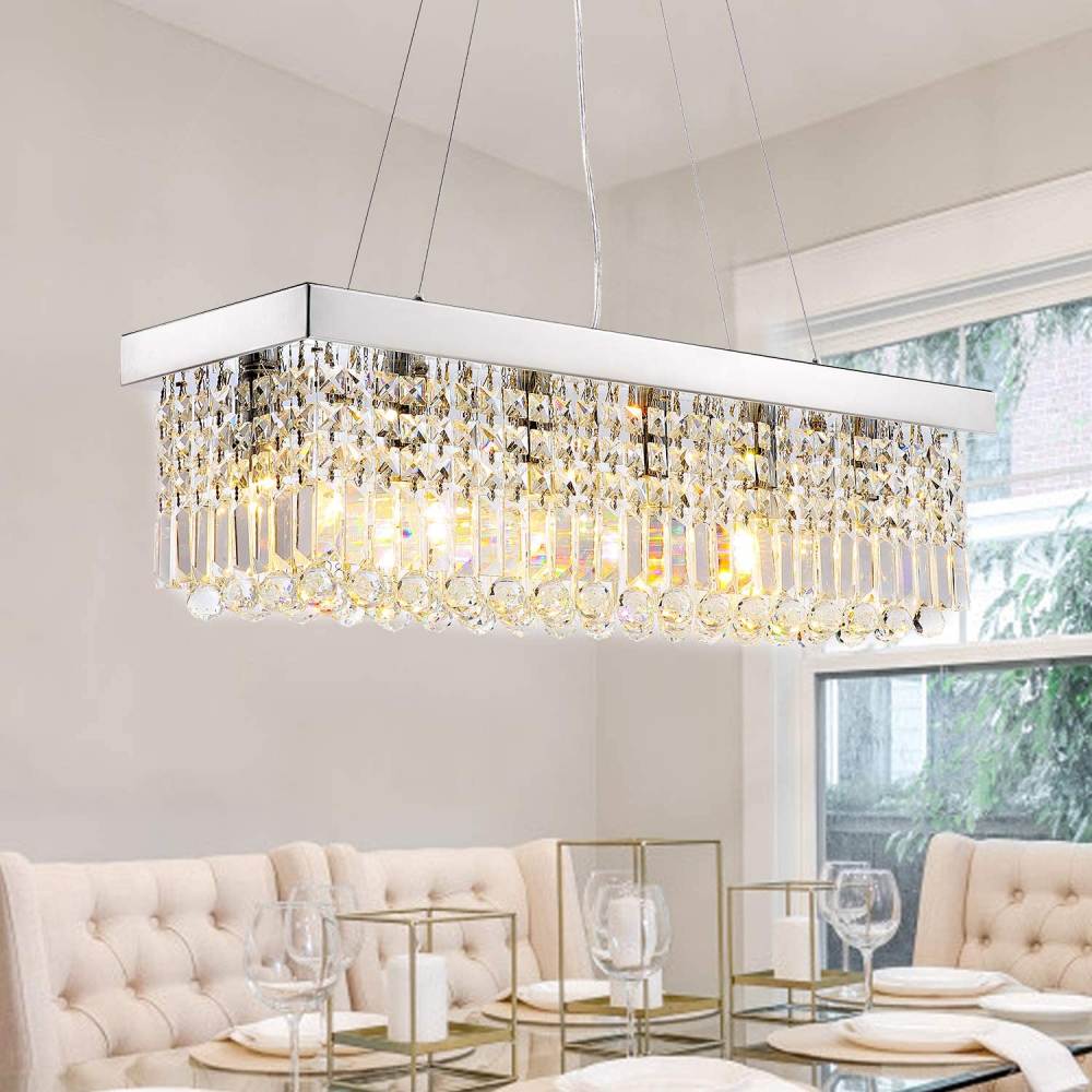 Rectangular Crystal Chandelier, L119cm(47")(10-Lights): image 5